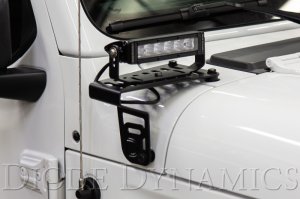 Jeep Wrangler LED Light Bar Kit - Diode Dynamics - SS6 Cowl - White - `18-`23 Jeep Wrangler LED Light Bar Kit - Diode Dynamics - SS6 Cowl - White - `18-`23